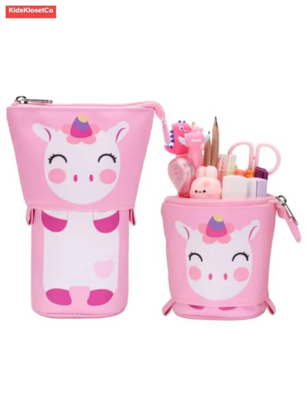 Telescopic Standing Pencil Case - 900D Fabric, Big Capacity with 4 Inner Pockets